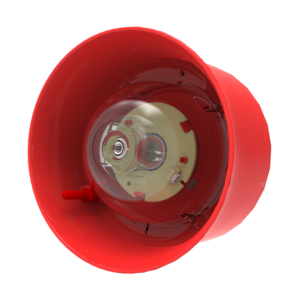 Geadresseerde wandmontage Sirene met Flitslicht Hochiki rood