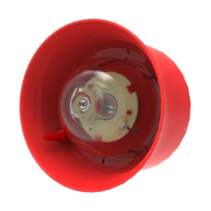 Geadresseerde wandmontage sirene met flitslicht Hochiki rood