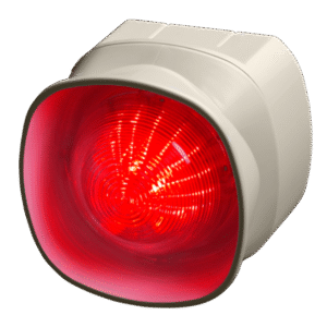 Multitone open-area sirene flitser (optisch/akoestisch), wit