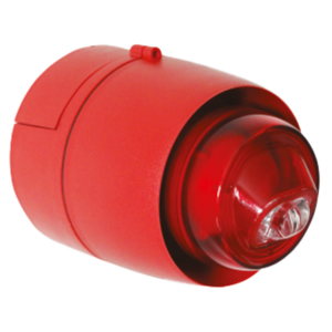 Gecombineerde conv. sirene flitslicht VTB, rode behuizing, EN54-23