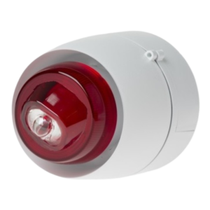 Gecombineerde conv. sirene flitslicht VTB, witte behuizing, EN54-23